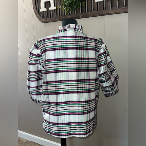 Crown & Ivy • 3/4 Sleeve Ruffle Split Neck Top - Picture 12 of 13